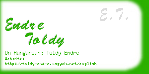 endre toldy business card